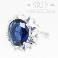 Cincin Batu Perempuan CC00046 Lapis Emas Putih.
