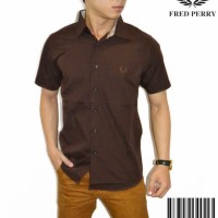 Kemeja lengan pendek Fred perry Brown