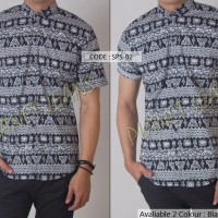 KEMEJA BATIK SLIMFIT LENGAN PENDEK UNTUK KERJA DAN SANTAI - SPS-02