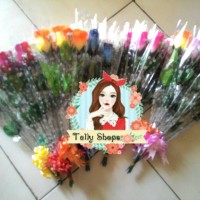 Jual Bunga Mawar Plastik + Pita (Artificial) Murah