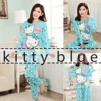 Jual Baju Tidur Wanita / Piyama Wanita / Setelan piyama / Hello Kitty Blue Murah