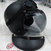 Jual Helm Retro Bogo Import SNI Hitam Polos Google & Path Asli Murah