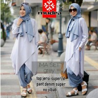 SUPPLIER BAJU HIJAB : IMA SET GREY HQ