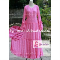 Gamis Zahidah Cerrutti Polka Pink - SALE