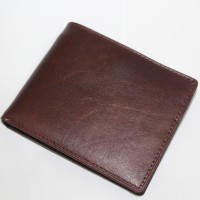 Jual Home Made - Dompet Coin / Koin Pria Kulit Sapi Asli Murah - Coklat Tua Murah