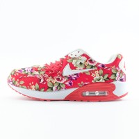 Sepatu Nike Air Max Motif Bunga Merah-Hijau/Putih kombinasi