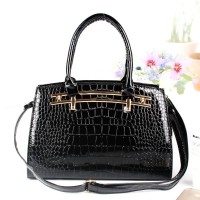 821180 TAS GLOSSY HITAM WANITA ELEGAN HAND BAG JINJING KEREN IMPORT