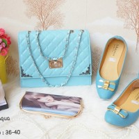 chanel batik aqua tas set 4in1 tas paketan 4in1 murah lokal