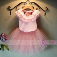 Jual Korea Pink Set Layered Pink Top Tutu Skirt Murah