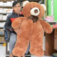 Jual Boneka Beruang Teddy Bear Pita Besar Jumbo Coklat Tua 120 cm (SNI) Murah