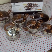 Jual Panci ox-966 Oxone Classic Cookware Set 12+ 2 pcs stainless tutup kaca Murah