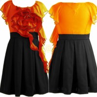 Big Size Designer Design Dress Orange Import/IB-A0766 TERMURAH