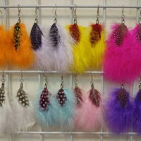 anting bulu import , jual per lusin/12pc