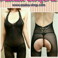 Jual bodystocking-halter neck black Murah