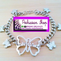 Gelang Nama Monel Asli, Anti karat,Anti Hitam&Anti Iritasi Dijamin!!