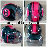 Helm Bogo Retro CM Angka 8 Hitam Merah
