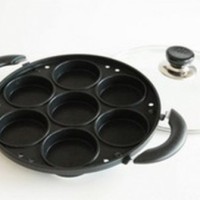 Jual Cetakan Martabak Mini Pancake Serabi Dorayaki Snackmaker Teflon 7holes Murah