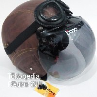 Jual Helm Retro Bogo Import SNI Brownshade Google Original Murah