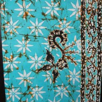 Batik Gajah Oling Biru langit Bunga melati