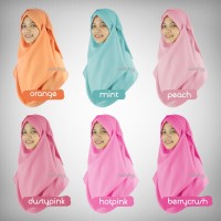 Jilbab Pashmina Instant Hawa Polos Ceruti Diamond