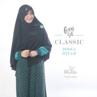 cerry set Classic Hitam toska | Hijab Alila MAgelang