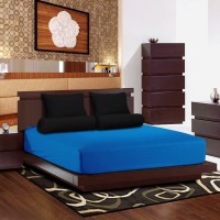 Sprei Polos Katun Prada Jaxine Biru Hitam 180x200x20