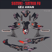 Sticker striping motor stiker Suzuki Satria FU Hoonigan Geu Abu Spec B