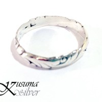 Cincin Ring Perak Silver Bali Motif Ukir Daun Pria Lelaki Wanita asli