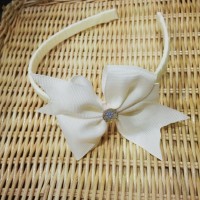Jual Barika bando anak 0150 - bandana bayi jepit rambut bando pita cream Murah