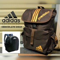 Jual (Gratis Jas Hujan) Tas Ransel Adidas Predator Coklat lis Emas Murah