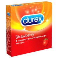 Jual kondom durex strawberry 3 buah kontrasepsi KB kesehatan pria wanita Murah