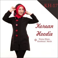 Jual Jaket Wanita Korea Muslimah Hoodie Blazer Ribbon Terbaru Terlaris KH17 Murah