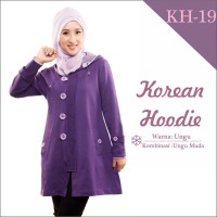 Jual Jaket Wanita Korea Muslimah Hoodie Blazer Ribbon Terbaru Terlaris KH19 Murah