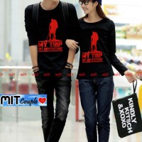 Kaos Couple Lengan Panjang / Baju Pasangan my trip my adventure