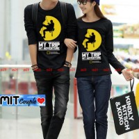 Kaos Couple Lengan Panjang / Baju Pasangan my trip my adventure gambar