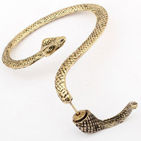 Korean Style Gold Snake Stud Ear - Anting Ular - 1piece