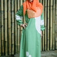 Baju Gamis Katun Hijau Nibras Murah Online NB 58