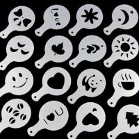 Jual 16 Set Cetakan Kopi Coffee Printing Cappuccino Latte Mold Model Maker Murah