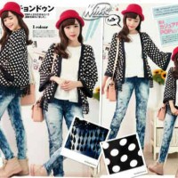 Jual Kimono Polka Rumbai Murah