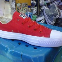 sepatu converse polos merah putih low murah + box