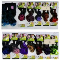 Extension Hair Clip 60cm Ombre Curly Wig Rambut Palsu Warna Hairclip