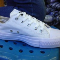 sepatu murah converse polos full putih low + box