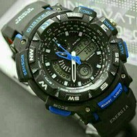 Jual Jam Tangan Pria Digitec Original DG2044T Dualtime Black List Blue Murah