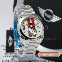 JAM TANGAN MINI COOPER 78E SILVER PUTIH MERAH ORIGINAL