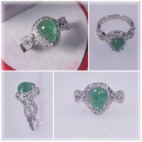 cincin perak batu zamrud