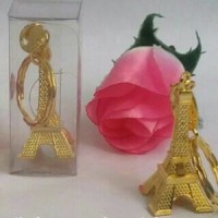 Jual souvenir gantungan kunci paris kemas mika Murah