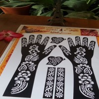Cetak Tangan Tato Henna Cetakan untuk body art / pengantin