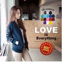 Jual Basic Jacket Hoodie UNISEX with Zipper** available in 16 colours 100% Murah