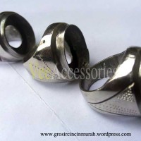 Grosir ring / emban cincin Monel Baja Putih Model Tanam