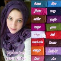 Jual pashmina rawis glitter, pashmina ombre, pashmina polos, best seller Murah